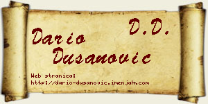 Dario Dušanović vizit kartica
